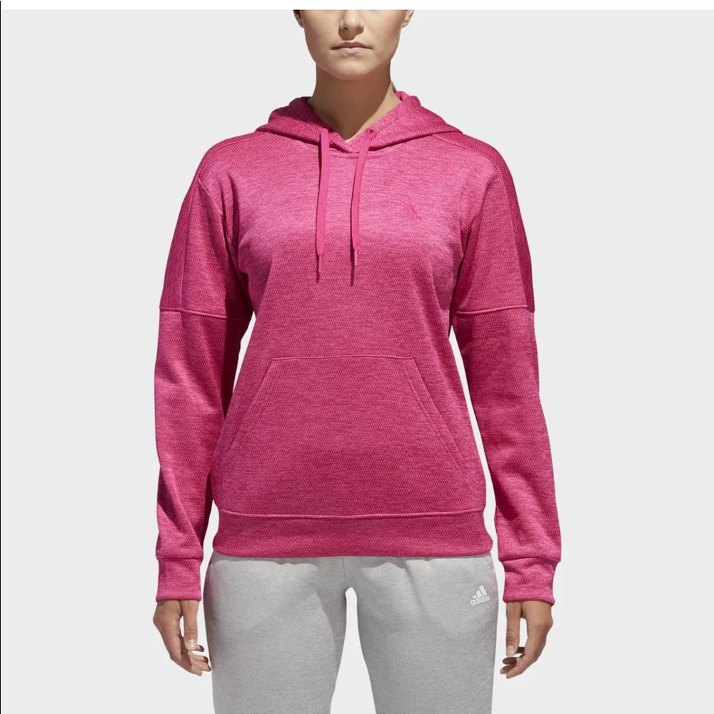 🆕 BNWT Adidas Pink Pull Over Hoodie Sweatshirt!